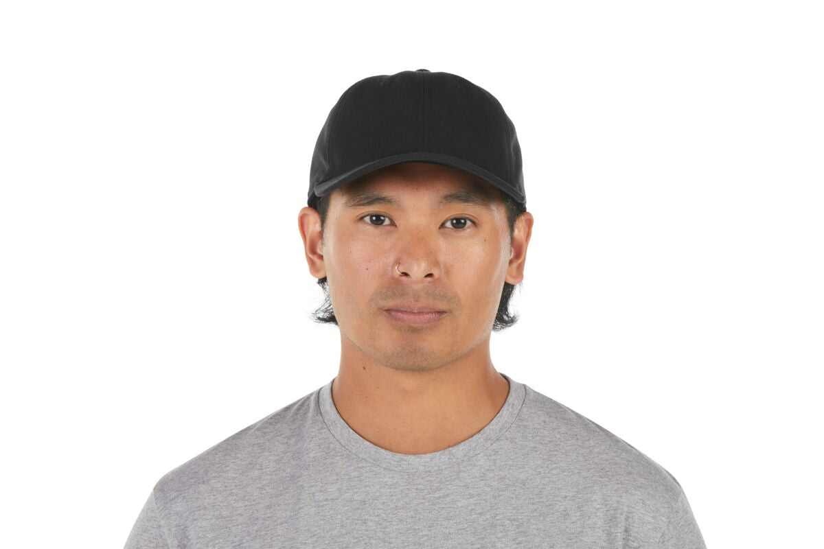 recycled-poly-dad-hat-t7 WebPDP-HAT004002_Recycled_Poly_Dad_Hat_Black_Studio_Harper_Studios_0723_Front__HAT004002OS.jpg